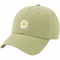 Unisex Baseballcap mit Gänseblümchen-Stickerei in Olivgrün