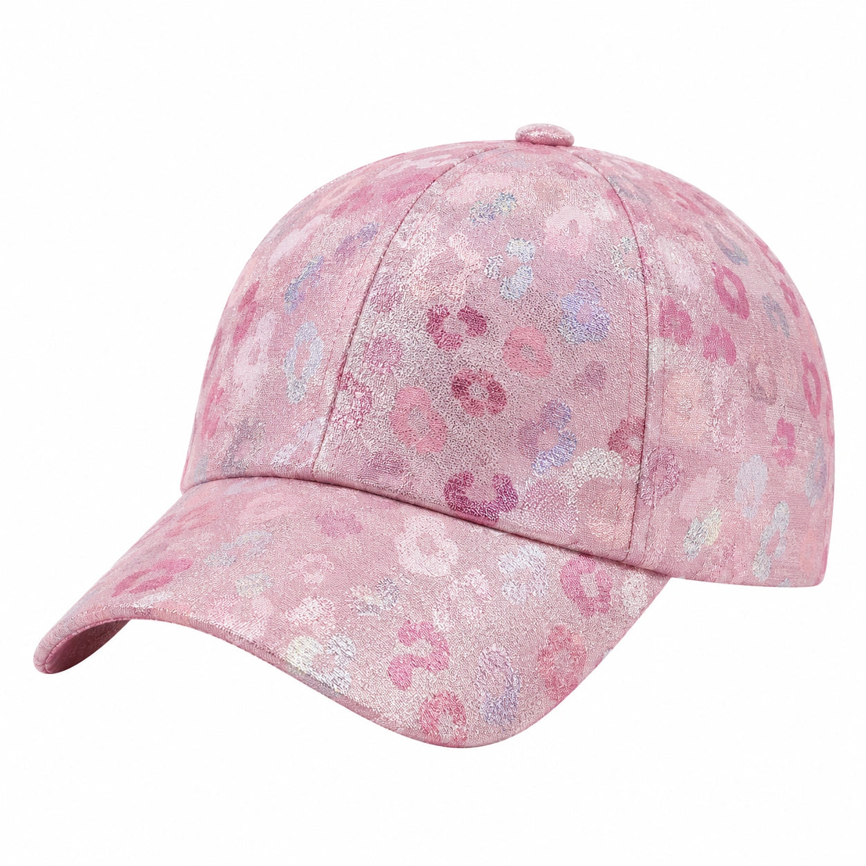 Damen Basecap mit Blumenmuster in Rosa