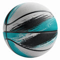 Basketball für Outdoor- und Indoorsport, Schwarz/Weiß/Türkis, Größe 7