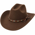 Unisex Cowboyhut Braun mit Dekorativem Band