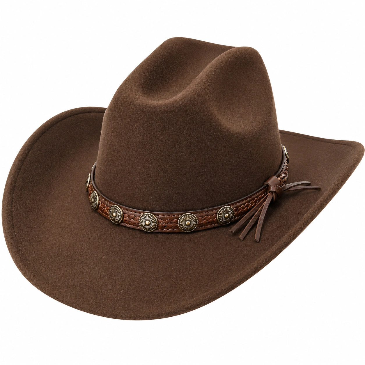 Unisex Cowboyhut Braun mit Dekorativem Band
