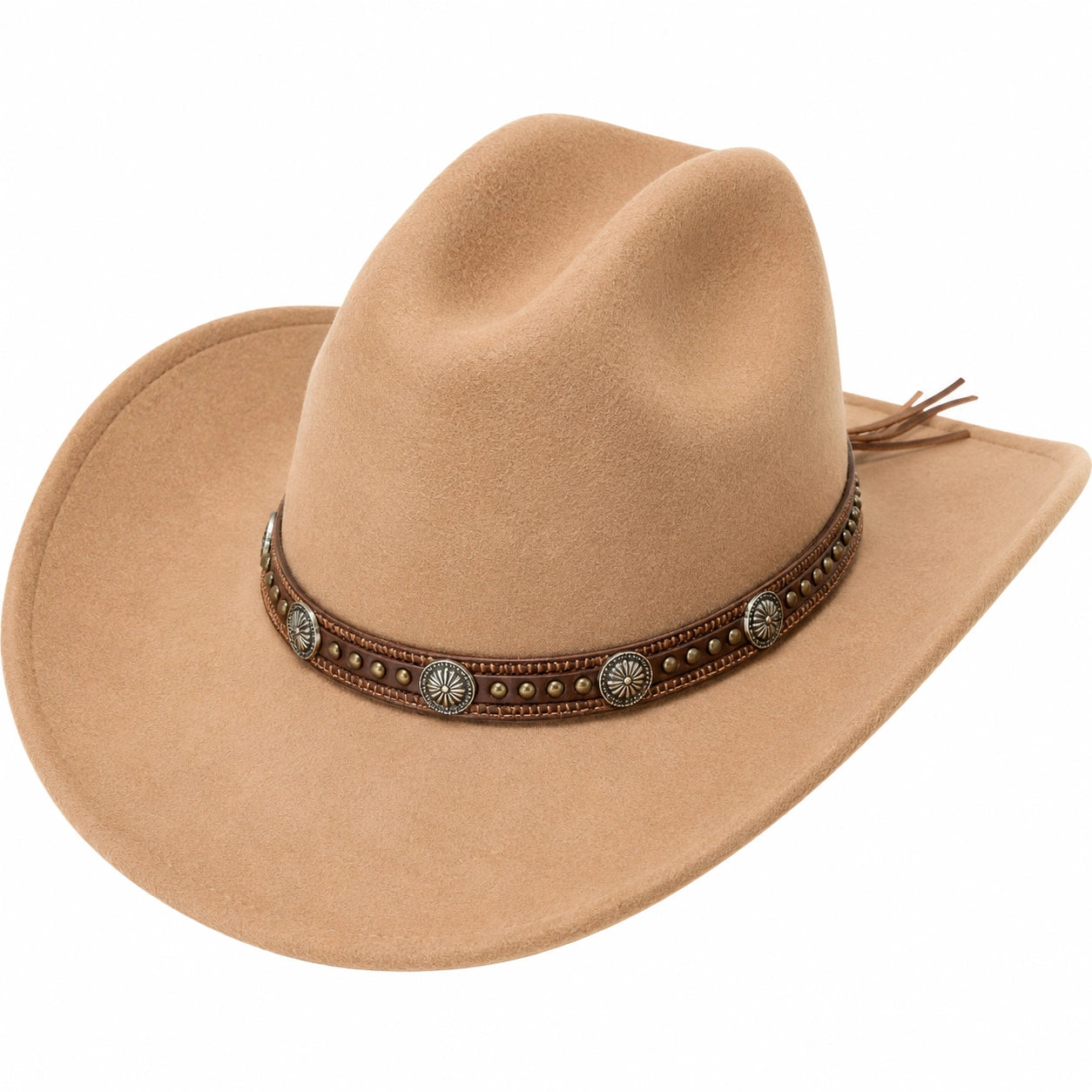 Klassischer Cowboyhut mit Verzierungen, Braun