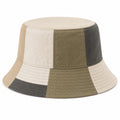 Patchwork-Bucket-Hut Beige/Oliv/Grau