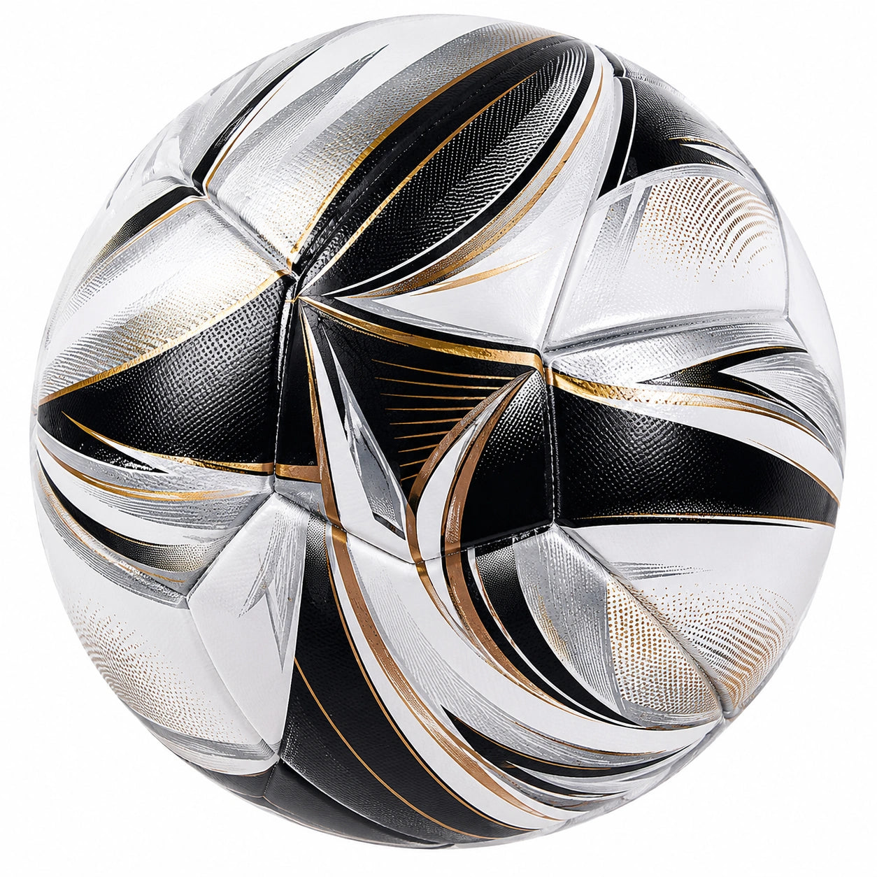 Fußball Größe 5 Schwarz/Weiß/Gold