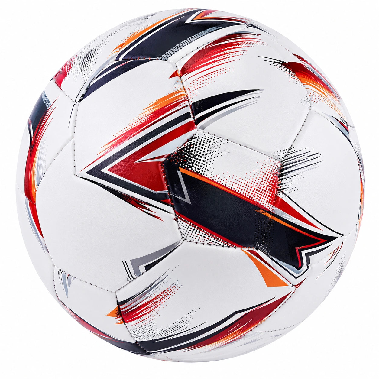 Fußball Trainingsball 32 Panel Weiß Rot Schwarz