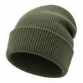 Unisex Gerippte Strickmütze Olivgrün