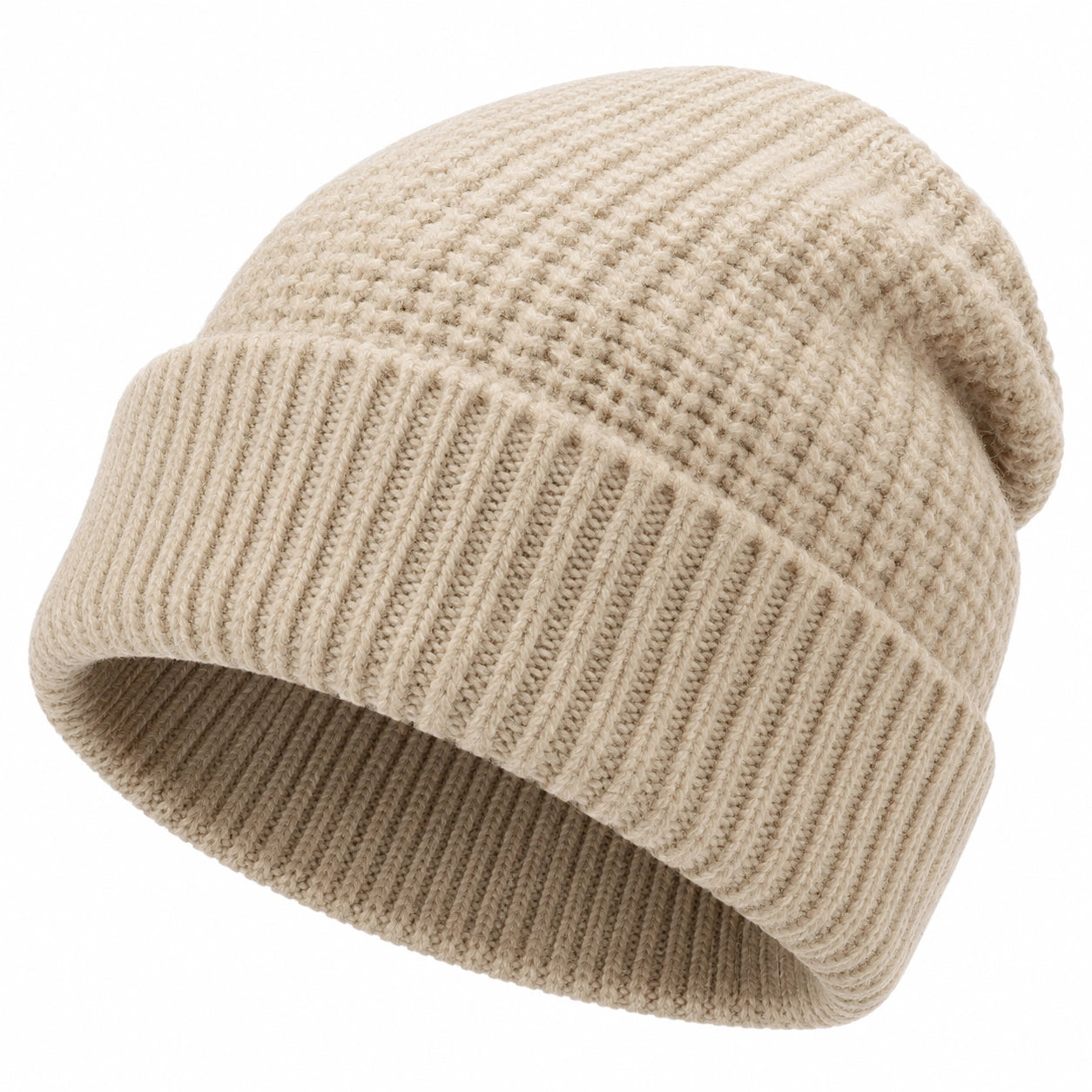 Unisex Beanie Strickmütze Beige